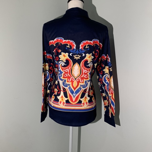 Silk Printed Blouse size L - Picture 2 of 6